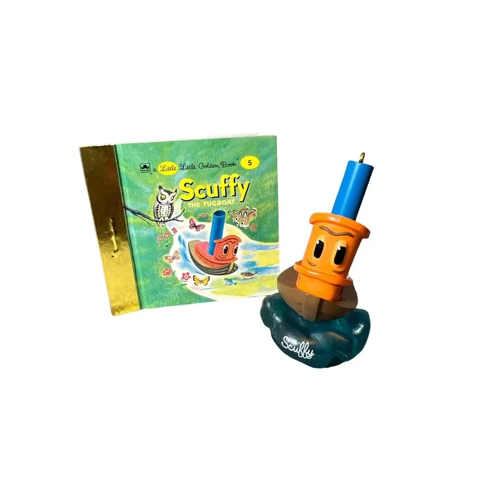 Hallmark Keepsake Christmas Ornament Scuffy the Tugboat‎ Little Golden Book 2000